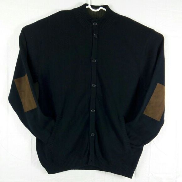 Alex Cannon Other - Alex Cannon Black XL Elbow Patch Button Sweater